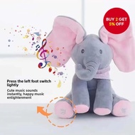 Animated Singing Elephant Toy with Ears, Electric Moving Toy, Soft Cartoon Anime Plush Toy, Kids Bir