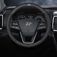 Car leather steering wheel cover 37-39cm For Hyundai i10 Kona Getz Accent Elantra Sonata Tucson I30 
