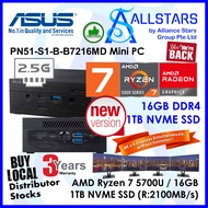 (ALLSTARS : We are Back/ Mini PC Promo) ASUS PN51 Ryzen7 5700U / PN51-S1-B-B7216MD +16GB 3200MHz+1TB NVME SSD+Unactivated MS Win10 Home (AMD Ryzen 7 5700U / Intel WiFi 6 / BT5.0 / 2.5G LAN / HDMI+DP / USB3.2 Type-C+Type-A / Wired KB+Mouse)