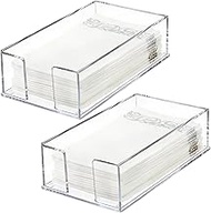 Set of 2 Acrylic Guest Towel Napkin Holder, Clear Paper Towel Storage Tray Cocktail Dinner Napkin Ho