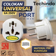 Loop Universal Travel Adapter AU US UK to EU Plug 6A SNI Three-Prong Plug Adapter N16 Auxion WARRANT