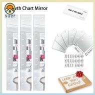 SUERHD Growth Chart Mirror for Wall, Growth Chart Foldable Growth Chart Mirror,  3 in 1 Height Measu
