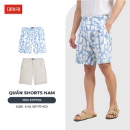 CANIFA men's shorts with neat frame form, soft cotton material, straight form 8BS26S014