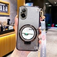 Mirror Holder Lanyard Phone Case Oppo A18 A38 A58 A78 4G 5G A58X