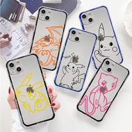 [Haojia phone case] นิ่มโปร่งใสเคสโทรศัพท์สำหรับ iPhone 13 Pro 14 Plus 11 Max XR 7 6S 8 12 Mini SE XXS Pokemon Pikachu Line Coque