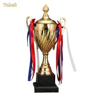 TOBE2 Gold Trophy, Gold Cup Trophy Metal Trophy, Winner Award With Lid Height Trophy Creative Compet