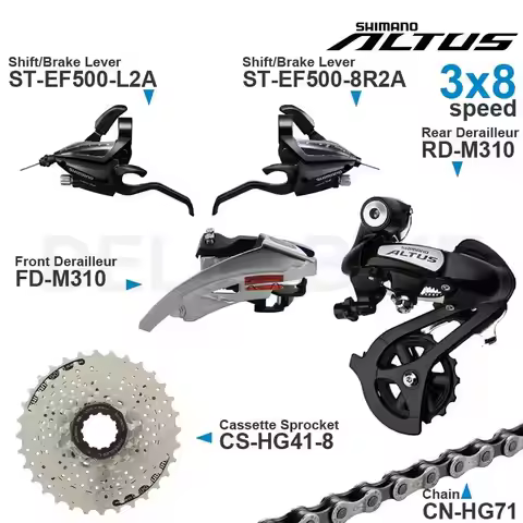 SHIMANO ALTUS ACERA 3x8 Speed Groupset include EF500 Shifters M310 M360 Front/Rear Derailleur HG200 
