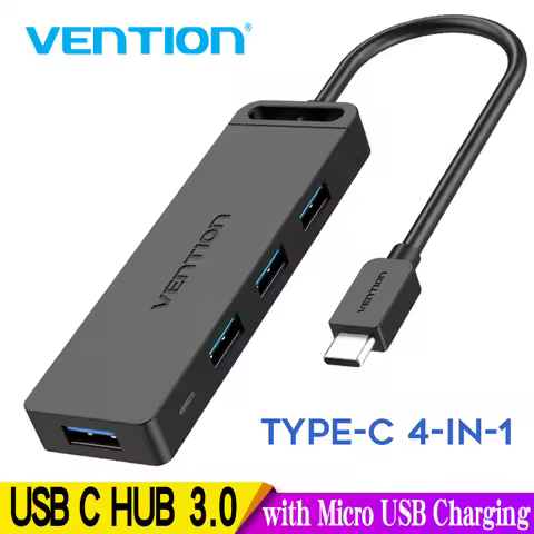 Vention USB C HUB 3.1 Type C to USB 3.0 Adapter Multi USB with Micro USB Charging Port for Xiaomi Ma