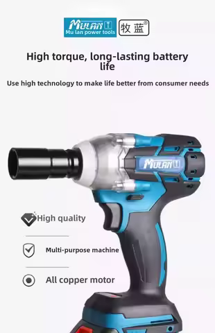 110V/220V Heavy Duty Brushless Electric Impact Wrench High Torque Lithium Battery Power Tool for Aut