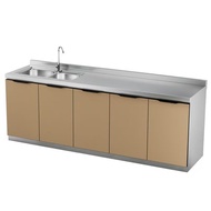 Stainless Steel Cabinet Kitchen Household Simple Stove Cabinet Gas Cabinet Kitchen Cabinet Sink Inte