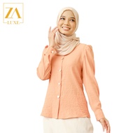 ZOE ARISSA BLOUSE MUSLIMAH WOMEN BLOUSE Nursing Friendly Baju Button Elegant Office Wear GISELLE Poet Sleeves