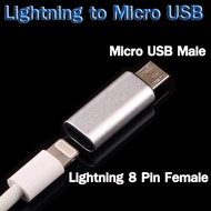 อะแดปเตอร์แปลง 8Pin Lightning Female to Micro USB Male Adapter Android Phone Cable Fast Charging Connector for I-phone Cable to Android phone