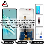 จอ LCD แบบดั้งเดิมสำหรับ Infinix Hot 30 40 Pro Note 30 40X Tecno Spark 10 20 Pro 5G Pova 5 Pro 6 Neo
