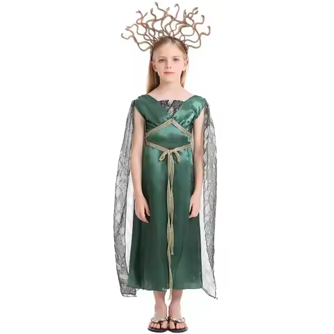 Halloween Costume For kids Girls Ancient Greek Myth Medusa Snake Costume Cosplay Carnival Party Snak