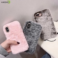 ♥Aikeke♥ For OPPO Reno 4 3 Pro 4G 2Z 2F 2 Z 10X zoom K5 K1 Case Luxury Fashion Hairy Plush Shockproo