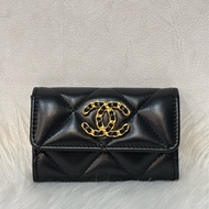 CHANEL AP1790 19系列 黑色羊皮 金釦 信用卡夾 零錢包 名片夾 錢包