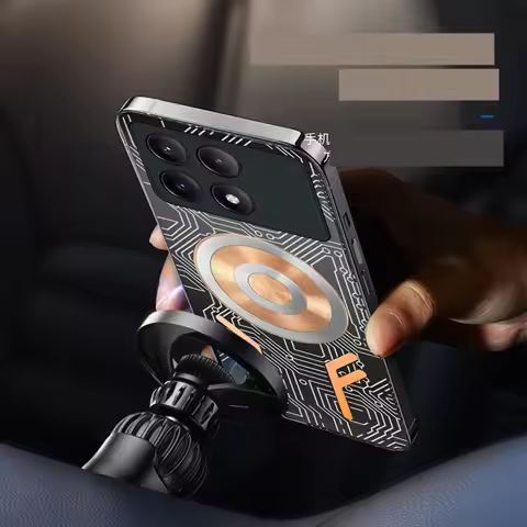 Graphene Cooling Case For POCO X6 Pro Case Heat Dissipation Magnetic Car Holder Metal Cover For POCO
