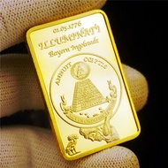 In Stock 1776 Masonic Novus Ordo Seclorum Freemasonry Illuminati Symbol Rare 24Kt Replica .999 Gold 