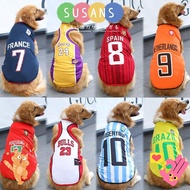 SUSANS Dog Sport Jersey, 4XL/5XL/6XL Stripe Dog Vest, Autumn Large Breathable Medium Basketball Clothing Apparel