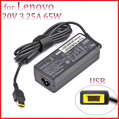 20V 3.25A 65W USB AC Laptop Charger Power Adapter For Lenovo Thinkpad X301S X230S G500 G405 X1 Carbo