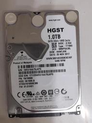2.5吋 HGST 1TB 筆電用 SATA 硬碟 