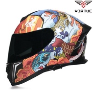 virtue Full Face Helmet Motorcycle Helmet Double Lens Built-in Sun Visor Racing topi keledar motosikal