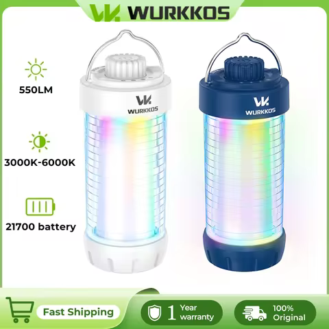 Wurkkos CL01 Camping Lantern 550LM Rechargeable LED Flashlight Waterproof EDC Work Light RGB Torch P