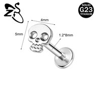 G23 thép titan labret Stud 1 PC BAT sọ hạt bông tai Punk pha lê tragus catilage xuyên 16G Medusa khu