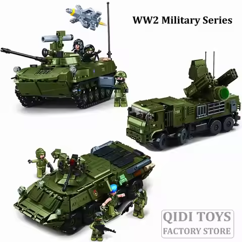 WW2 Military BTR-80 IFV Armored Personnel Carrier Vehicle Car Building Blocks Soldier Bricks Pantsyr