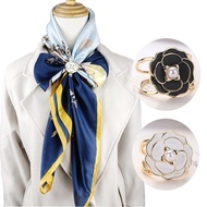 All-match Simple Coat Buckle Camellia Pearl Scarf Buckle Fashion Retro Flower Scarf Buckle Shawl T-S