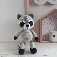Crochet raccoon, stuffed toys animals, gift for kids, first toy,birthday present