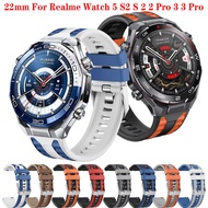 22mm Sport Silicone Strap For Realme Watch 5 S2 2 2 Pro 3 3 Pro S S Pro Real me Watch Band Bracelets