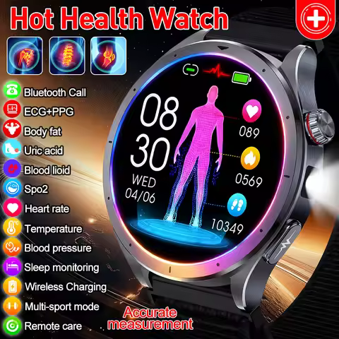 2025 New ECG+PPG Health Diagnosis Smart watch Men Women sapphire Clock Uric Acid Lipid BP Heart rate