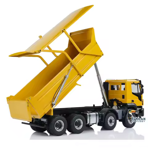 1/14 Metal Hydraulic Flip-over Cover RC Tipper Truck RC Toys 8x4 Remote Control Dump Car Assembled P