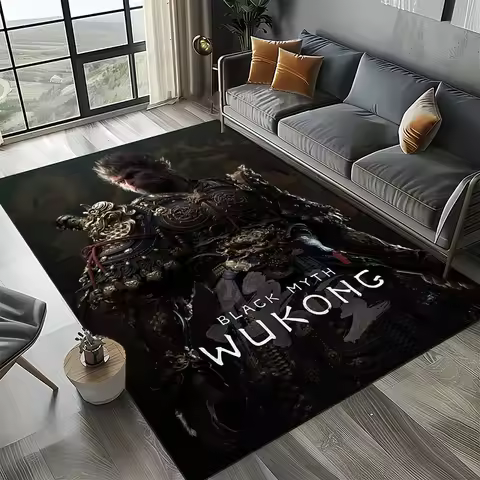 3D Black Myth Wukong Monkey King Cartoon Game Carpet Rug for Bedroom Living Room Home Sofa Decoratio