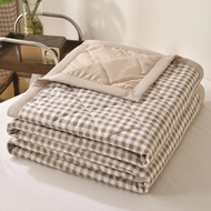 cod Lightweight Washed Cotton Summer Blanket Breathable Embossed Quilt Aircon Duvet for Home Dormito