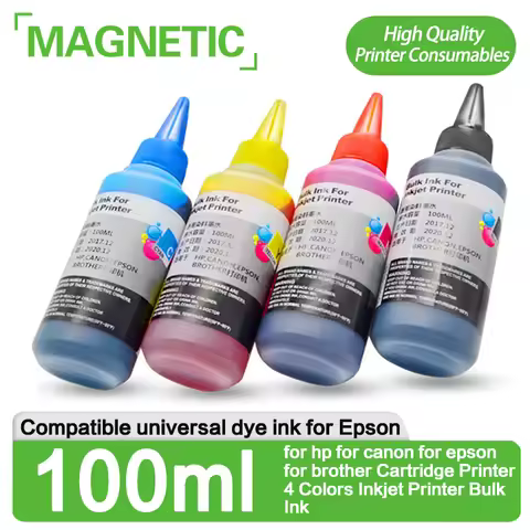 Magnetic universal dye ink 100ml for hp for canon for epson for brother Cartridge Printer 4 Colors I