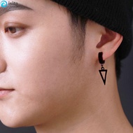 ISITA Cross Clip Earring Punk Simple Fake Piercing Stainless Steel Male Drop Earring Non-Piercing Ea
