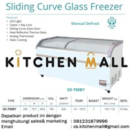 GEA SD-700BY sliding curve glass freezer - freezer box kaca