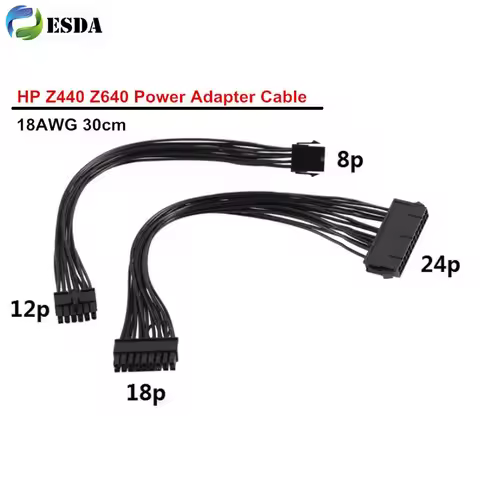 30cm Motherboard 24Pin CPU 8Pin to 12Pin + 18Pin Power Adapter Cable for HP Z440 Z640 PSU