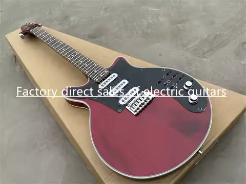 Free Shipping！signed by Brian May, special vintage cherry red 6-string electric guitar, pickup truck