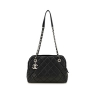Chanel Black Quilted Lambskin Medium Mademoiselle Bowling Bag Silver Hardware, 2014