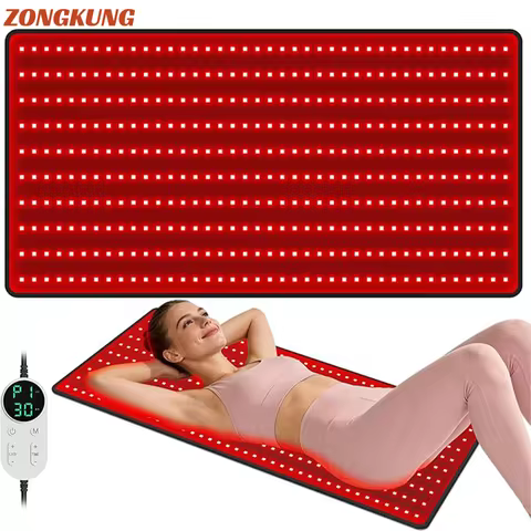 Red Light Mat for Body Large 39"x24" Infrared Light Pad with 400 LEDs Tri-Chip 660nm & 850nm for Bac