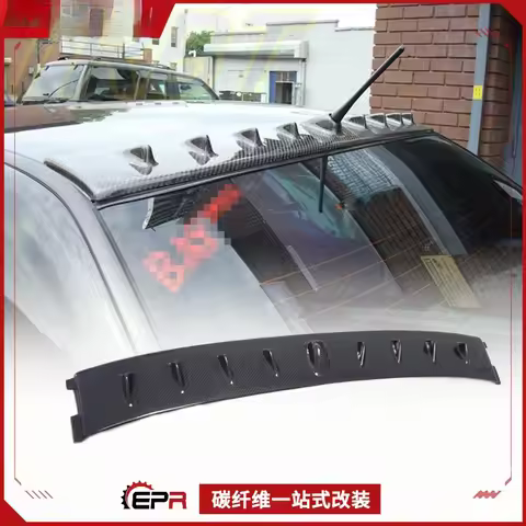 For Mitsubishi Lancer EVO 7/8/9 Carbon Fiber Vortex Shark Fin Roof Wing & Rear Window Visor