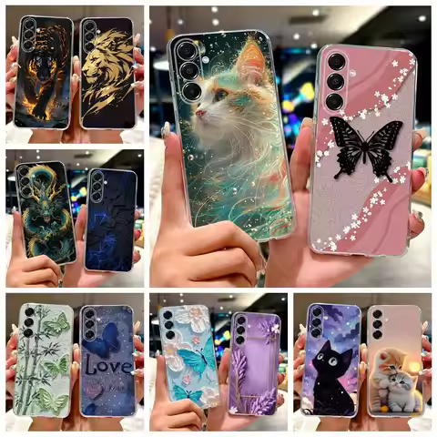 For Samsung Galaxy A17 5G Case SM-A176B New Cat Butterfly Painted Cover Soft Slim Phone Case For Sam