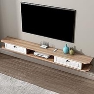 WANGPP Floating TV Stand Wall Mounted TV Shelf Floating TV Cabinet Media Console Entertainment Gaming Storage Shelf Cabinet Unit with 2 Drawers Home Furniture (Color : D, Size : 120x24x18cm)