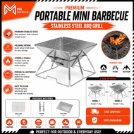 PORTABLE MINI BARBECUE Stainless Steel BBQ Grill Non-Stick Surface Folding BBQ Grill Table Camping P