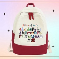 Lore Unisex ALPHABET School BACKPACK School Bag (Free Name)