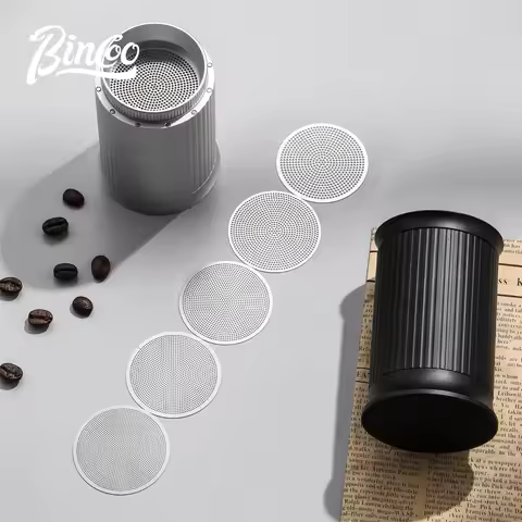Bincoo Aluminum Alloy Coffee Powder Spreader With Five Powder sifter Mesh Shaker Duster Powder Sieve