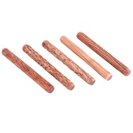 (QUBI) 5PCS Pottery Tools Wood Hand Rollers for Clay Clay Stamp Clay Pattern Roller